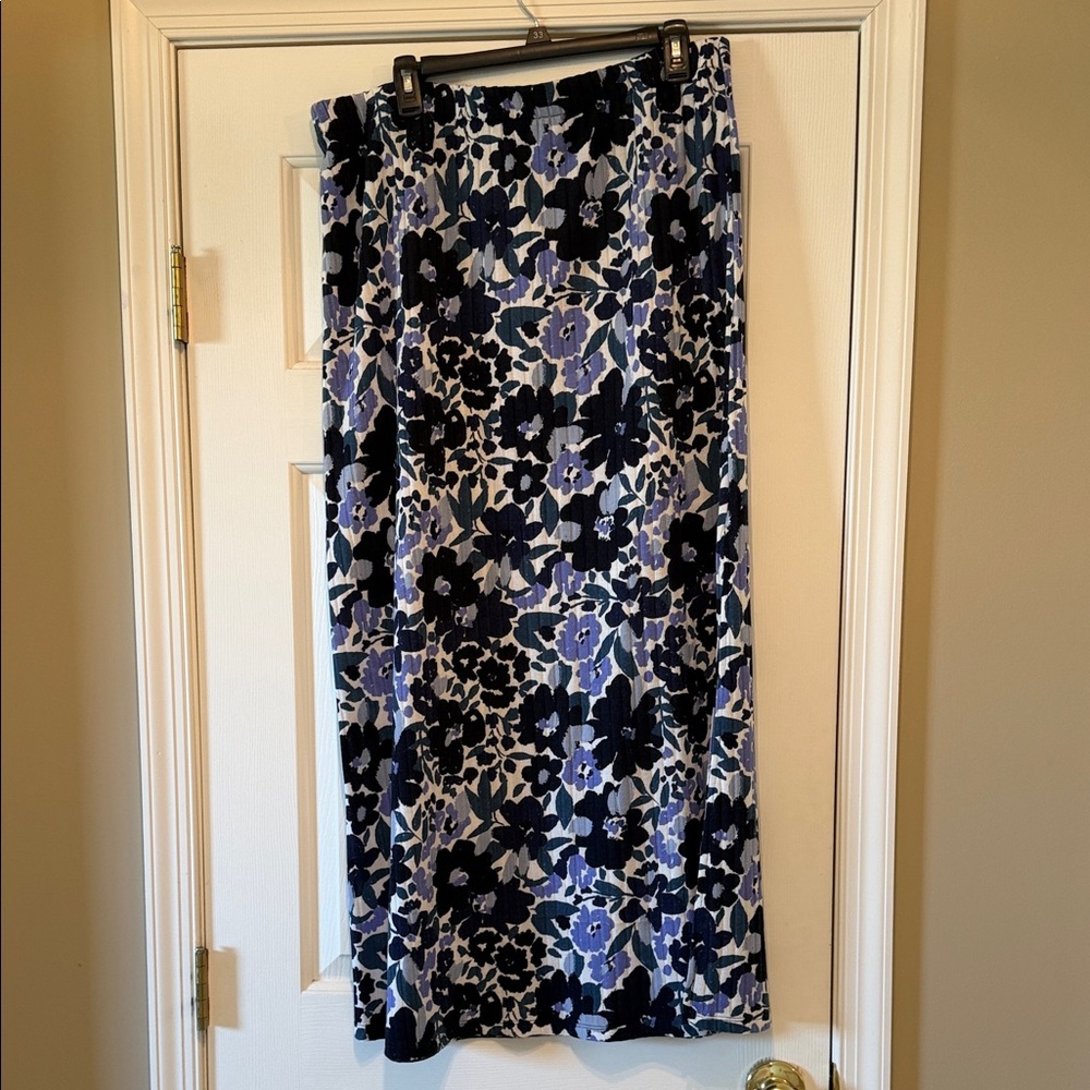 LuLaRoe Floral Maxi Skirt in Navy, Black, and Lavender